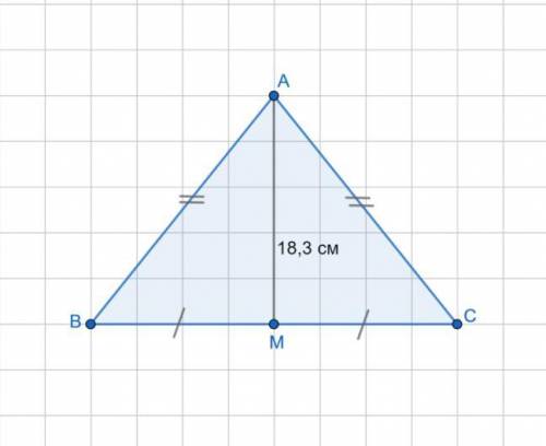Вравнобедренном треугольнике abc с основанием bc проведена медиана am. найдите медиану am, если пери