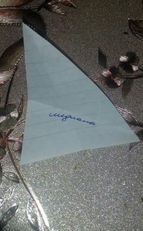Лейла вырезала из плотного листа бумаги треугольник она утверждает,что может найти биссектрису,медиа