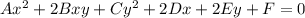 Ax^2+2Bxy+Cy^2+2Dx+2Ey+F=0