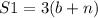 S1=3(b+n)