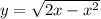 y=\sqrt{2x-x^2}