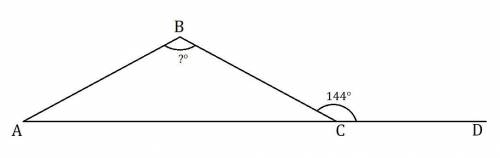 T3в равнобедренном треугольнике авсс основанием ас внешний угол привершине с равен 144°. найдитевели