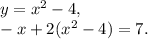 y=x^2-4,\\-x+2(x^2-4)=7.