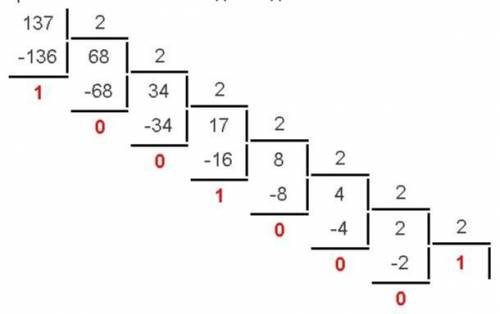 Перевести в двоичную систему десятичное число 137​