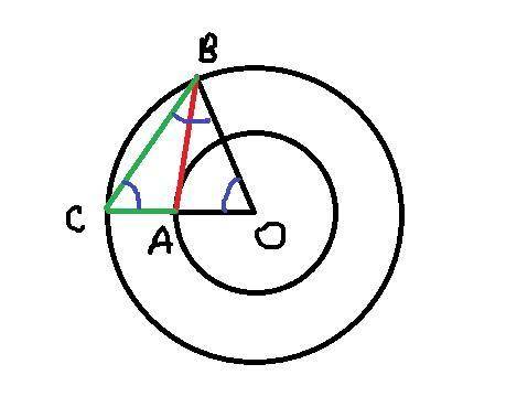 Точки a и b лежат на двух окружностях с общим центром и радиусами ra=2 см и rb=4 см соответственно.