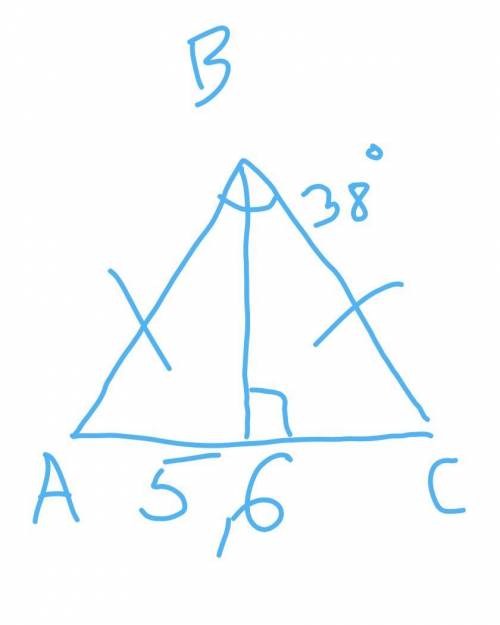 Вравнобедренном треугольнике abc с основанием ac отрезок be-высота. найдите угол abe , если ac=5,6 с