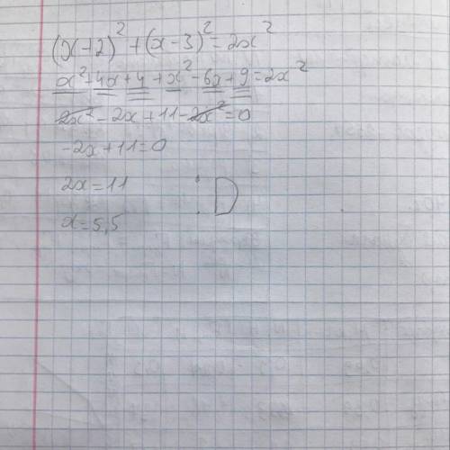 (x+2)^{2}+(x-3)^{2}=2x^{2}