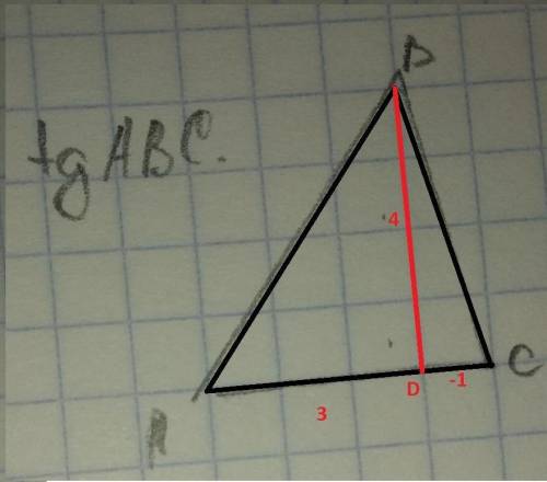 Найти тангенс треугольника авс ​