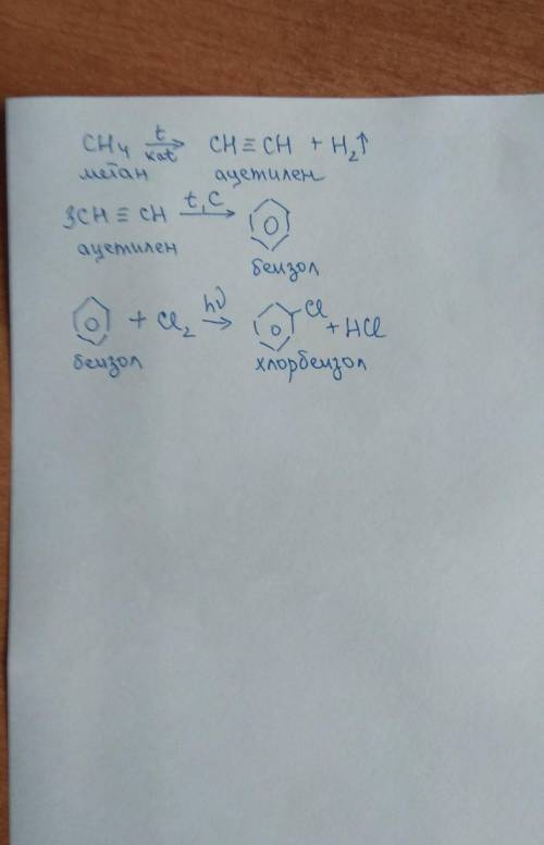 Напишите уравнение реакций (с использованием структурных формул), с которых можно осуществить следую