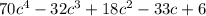 70c^4-32c^3+18c^2-33c+6