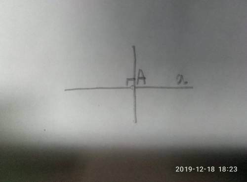Через точку a,не лежащую на прямой а,построить прямую в перпендикулярную а