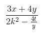 F=(3*x+4*y)/(2*sqr(k)-4*t/y) выполнить обратную операцию: перевести запись с языка паскаль в норма