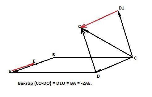 Дан параллелограмм abcd . точка e - середина стороны ab. o - произвольная точка пространства. вектор