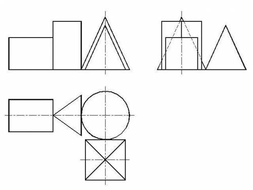 Построить 3тью проекцию и фигуры в обьеме по жланию, но желательно всё, заранее . 35
