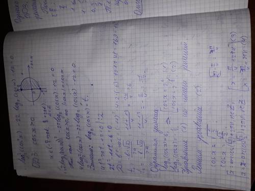 Log^2 (2) (cos^2x)-22log2(cosx)-12=0 решитьи указать корни этого уравнения на отрезке [pi/2; 2pi]