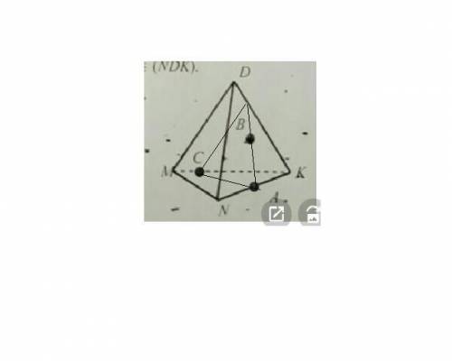 Постройте сечение тетраэдра плоскостью, проходящей через точки a, b и с, в принадлежит плоскости (nd