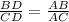 \frac{BD}{CD}=\frac{AB}{AC}