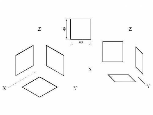 Постойте квадрат и треугольник в диметрической и аксонометрической проекция (размеры произвольны)​ э