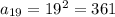 a_{19} = 19^{2} = 361