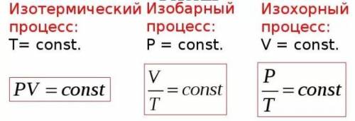 Нужны уравнения изотермического, изобарного и изохорного процессов)