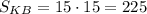 S_{KB}=15\cdot15=225