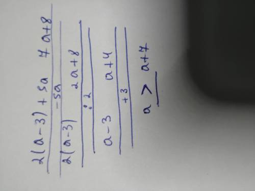 Порівняйте значення виразів 2(a - 3) + 5a i 7a+8 при всіх допустимих значеннях змінної