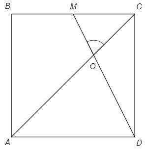 В  квадрате  abcd  точка  m  —  середина  bc,  а  o&nbs