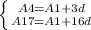 \left \{ {{A4=A1+3d} \atop {A17=A1+16d}} \right.\\