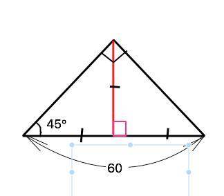 В прямоугольном треугольнике гипотенуза равна 60 а один из острых углов равен 45 градусов Найдите пл