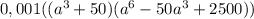 0,001 ((a^{3} + 50) (a^{6} - 50a^{3} + 2500))