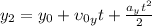 y_{2}={y}_{0}+{{\upsilon}_{0}}_{y}t+\frac{{a}_{y}{t}^{2}}{2}