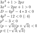 3x^2+12px\\3x^2-2px+10\\D=4p^2-4*3