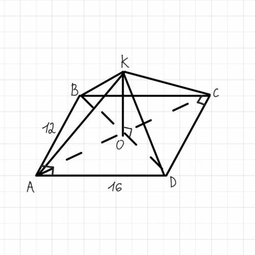 ОЧЕНЬ Подробно Длины сторон прямоугольника равны 12 и 16 см. Через точку О пересечения его диагонале