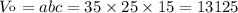 V_{к} = abc = 35 \times 25 \times 15 = 13125