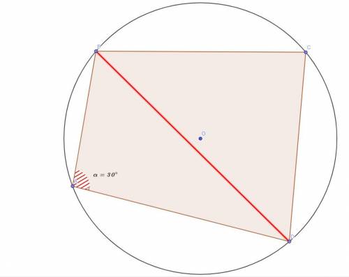 У коло, діаметр якого дорівнює корінь 12, вписано чотирикутник АВСD. Знайдіть діагональ BD, якщо кут