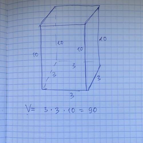 Знайдіть об'єм правильної чотирикутної призми сторона основи і висота якої дорівнюють відповідно 3 с