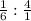 \frac{1}{6} :\frac{4}{1}