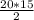 \frac{20*15}{2}