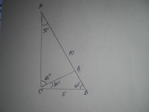 Треугольник АВС, угол С=90°, АВ=10см, ВС=5см. СН-высота. Найти углы образованные высотой СН с катета