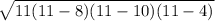 \sqrt{11(11-8)(11-10)(11-4)}