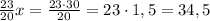 \frac{23}{20}x = \frac{23\cdot30}{20} = 23\cdot1,5 = 34,5