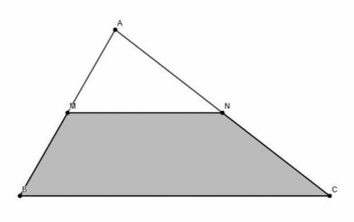 Дан треугольник ABC, точка M - середина стороны AB, точка N - середина стороны BC, площадь AMNC = 60
