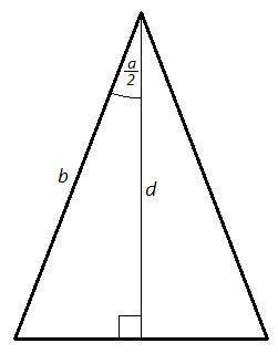 Боковая сторона равнобедренного треугольника равна b , а угол при вершине – α . Найдите высоту треуг