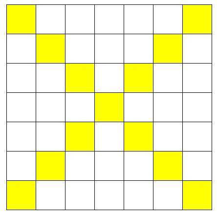 Если в клетчатом квадрате 5х5 закрасить «крест» из клеток, соединяющих вершины, закрашены будут 9 кл