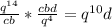 \frac{q^{14} }{cb} *\frac{cbd}{q^4} = q^{10} d