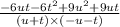\frac{ - 6ut - 6t {}^{2} + 9u {}^{2} + 9ut }{(u + t) \times ( - u - t)}