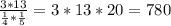 \frac{3*13}{\frac{1}{4}*\frac{1}{5}} =3*13*20=780