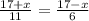 \frac{17+x}{11} =\frac{17-x}{6}