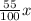 \frac{55}{100}x