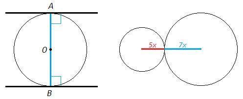 1. Две касательные к окружности параллельны. Докажите, что расстояние между ними равно диаметру этой